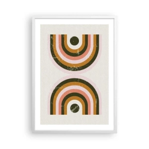 Plagát v bielom ráme - Dvojitá abstrakcia - 50x70 cm