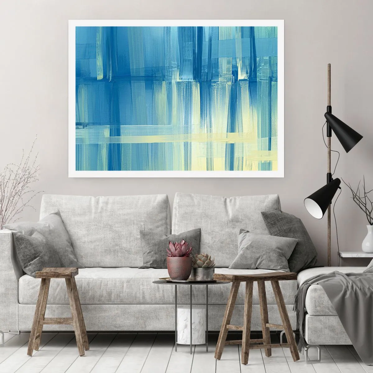 Plagát - Kompozícia v tyrkyse - 91x61 cm