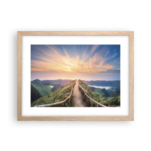 Plagát v ráme zo svetlého duba - Blízko neba - 40x30 cm