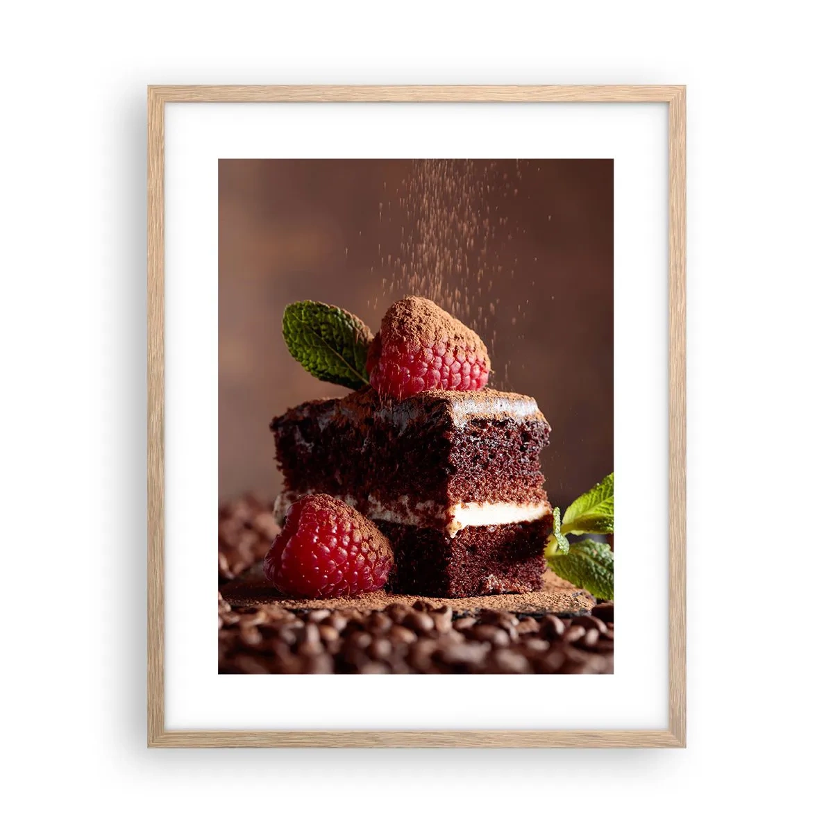 Plagát v ráme zo svetlého duba - Život je sladký - 40x50 cm