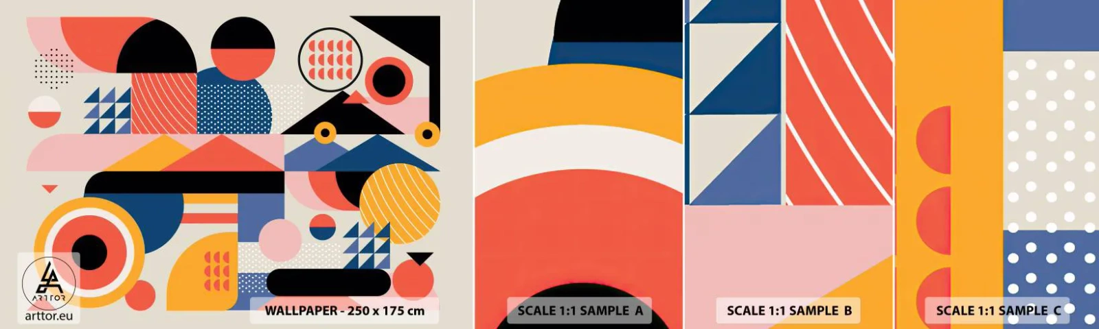 Vzorka Fototapeta Standard Eco - Kompozícia: poďme sa hrať - Abstrakcia, Vektor, Moderné - 100x30 cm