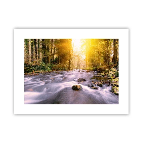 Plagát - Malachit v strieborno-zlatej podobe - 40x30 cm