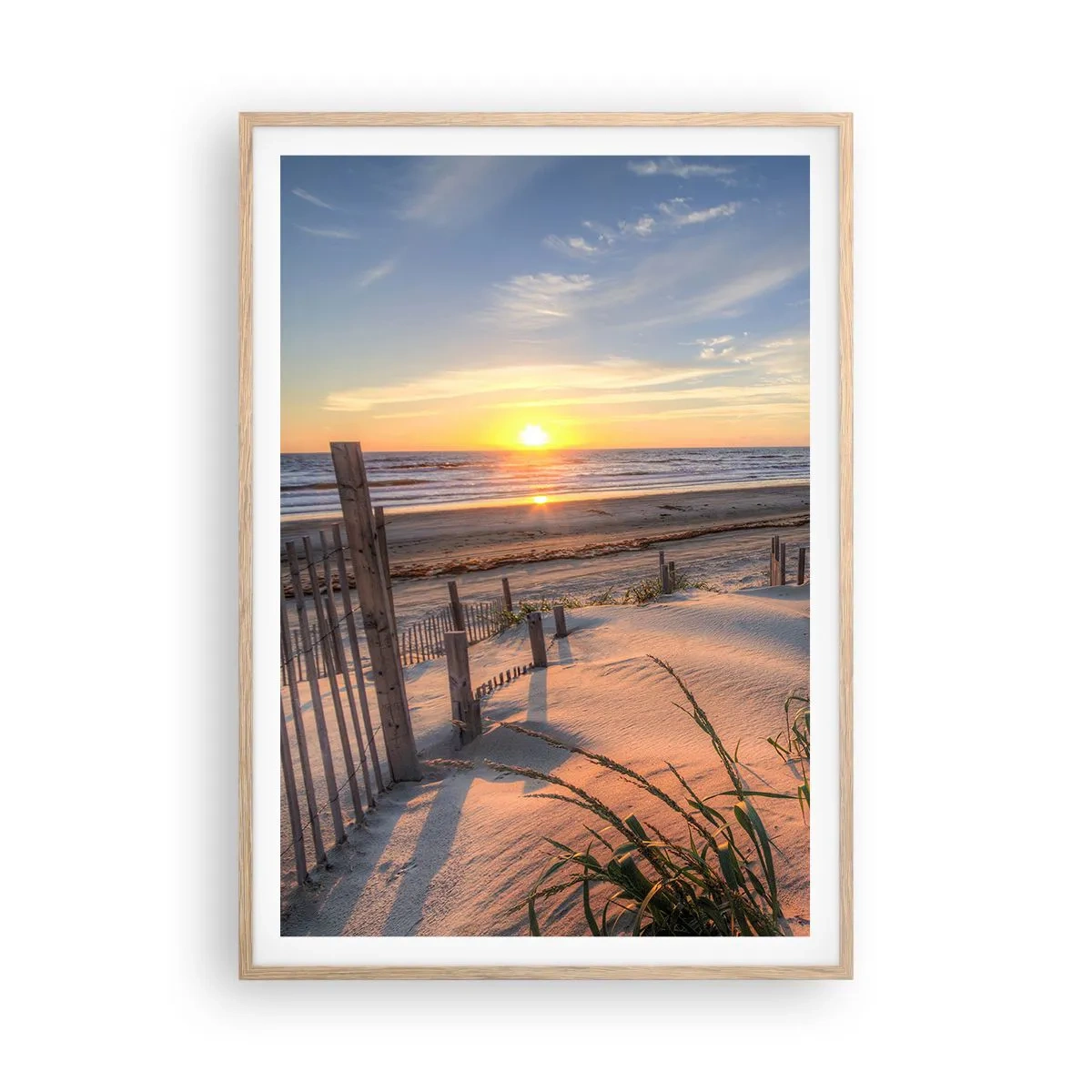 Plagát v ráme zo svetlého duba - Odlesk a tieň vetra - 70x100 cm