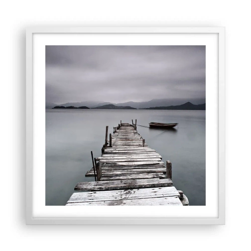 Plagát v bielom ráme - Zajtra môžeš vyraziť - 50x50 cm