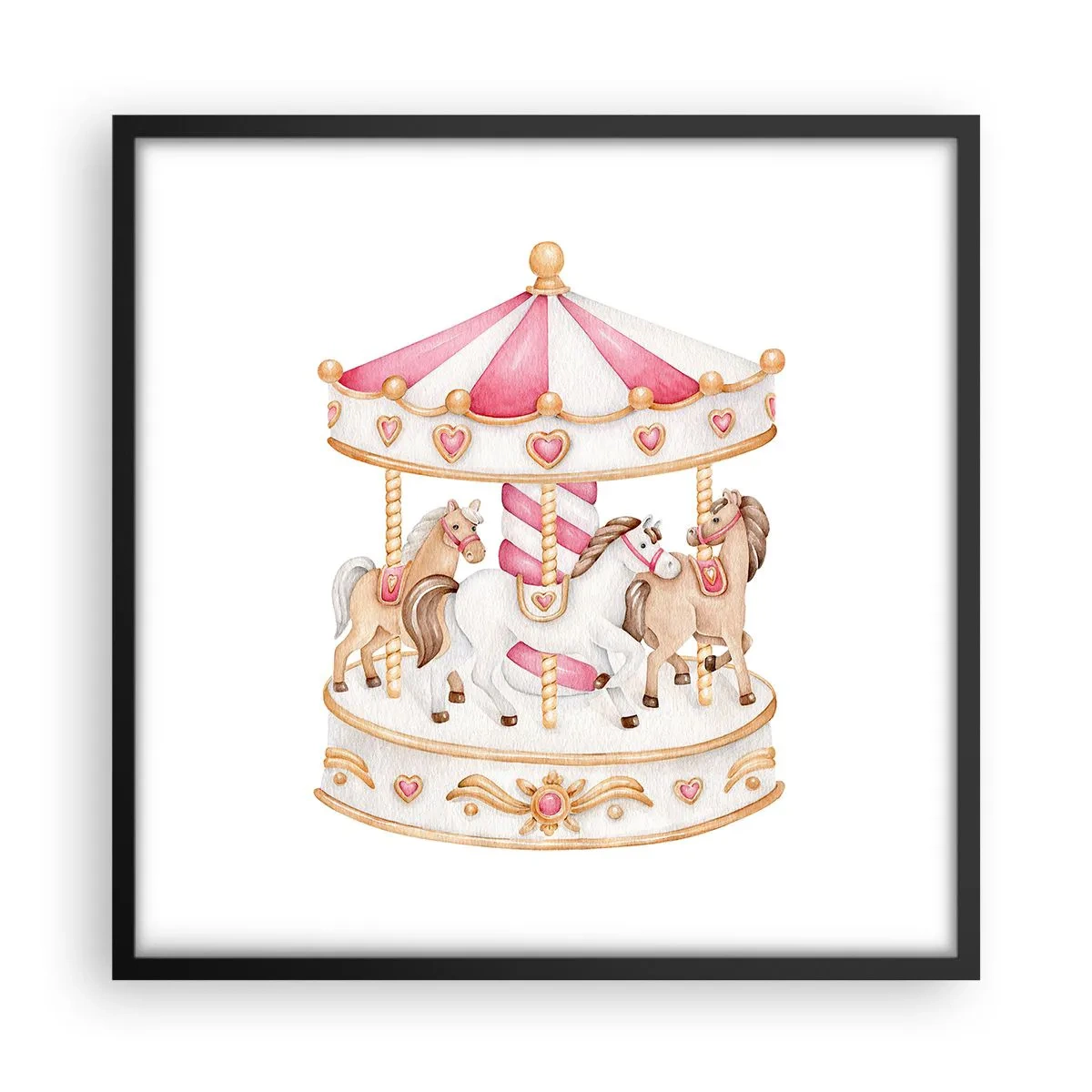 Plagát v čiernom ráme - Sladký svet detstva - 50x50 cm