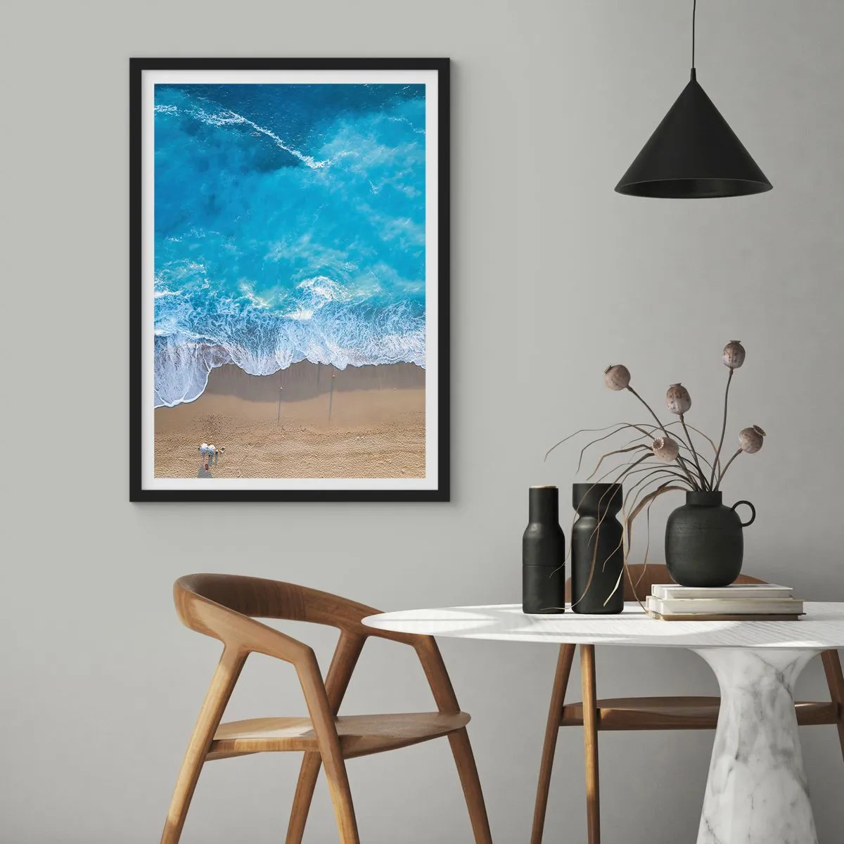 Plagát v čiernom ráme - Sila modrej - 70x100 cm