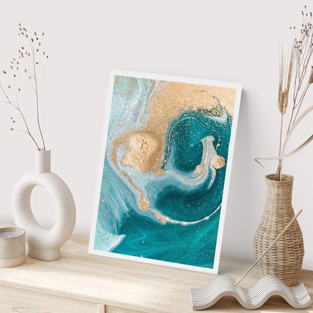 Plagát - Vír zlatej a tyrkysovej - 30x40 cm