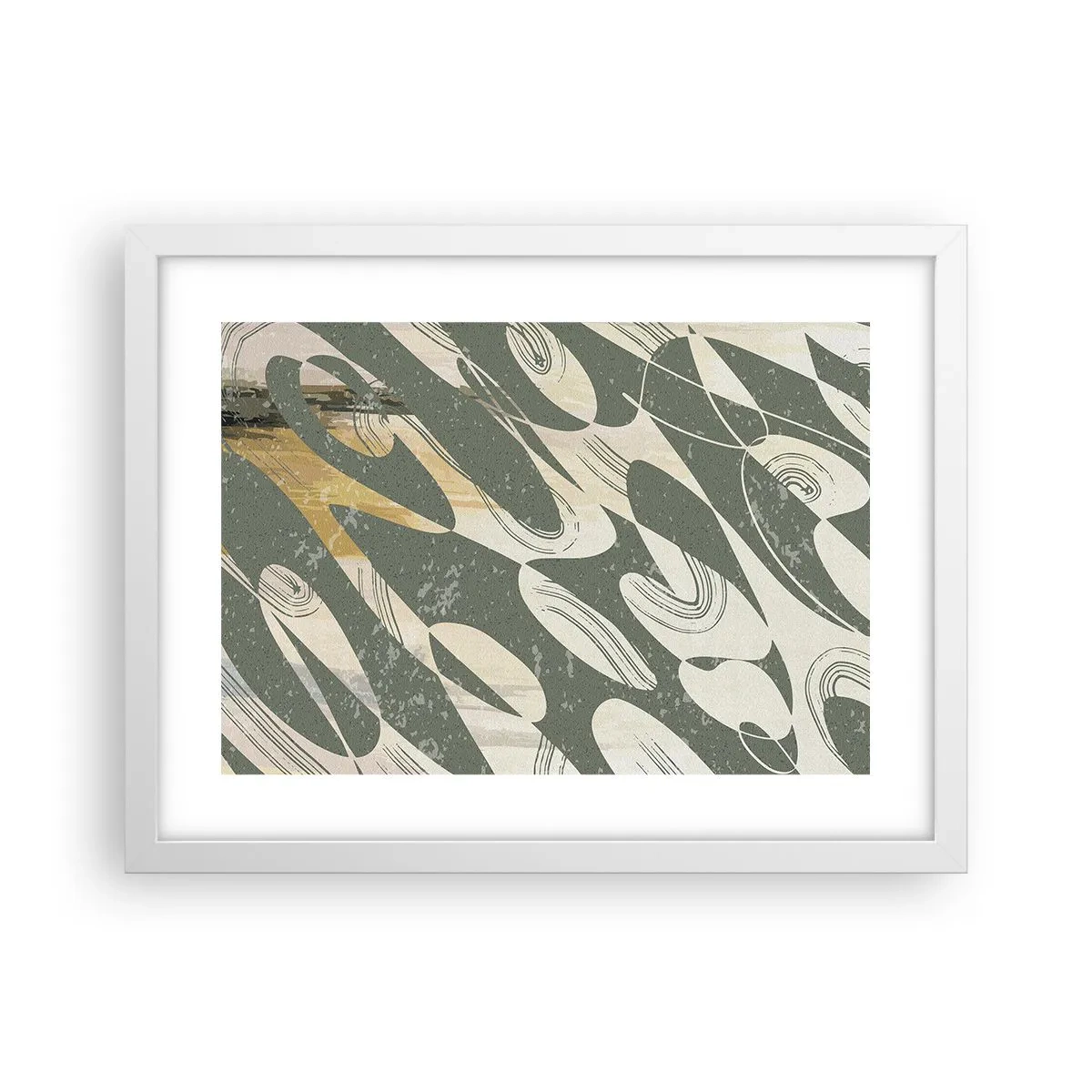 Plagát v bielom ráme - Rytmizovaná abstrakcia - 40x30 cm