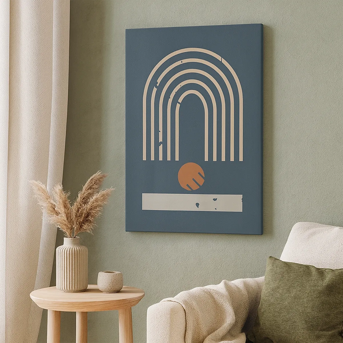 Obraz na plátne - Geometria v námorníckej modrej - 50x70 cm