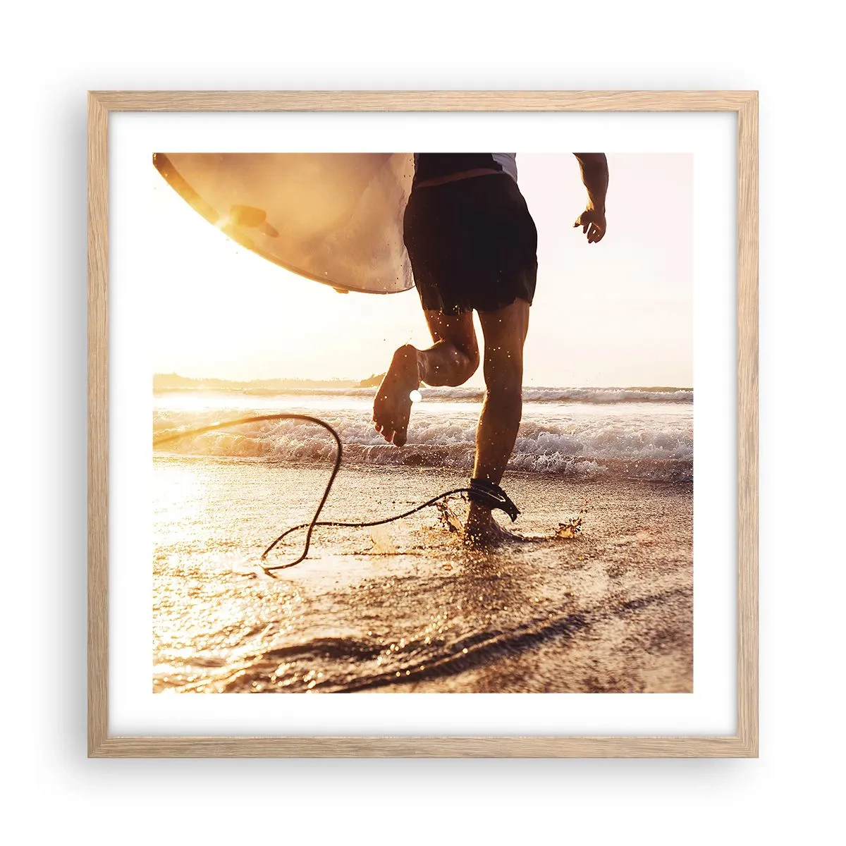 Plagát v ráme zo svetlého duba - V ústrety vlne - 50x50 cm