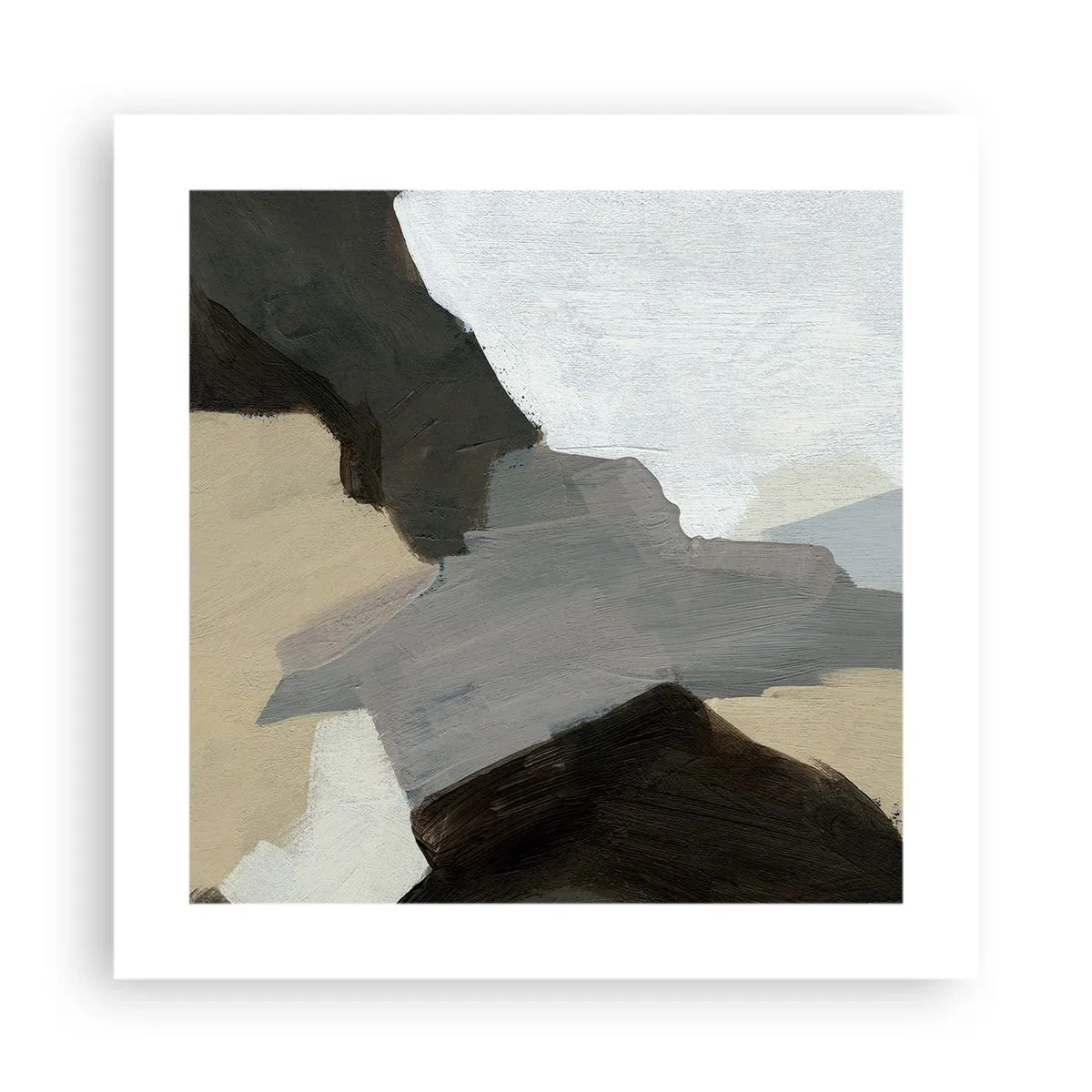 Plagát - Abstrakcia: križovatka šedej - 40x40 cm