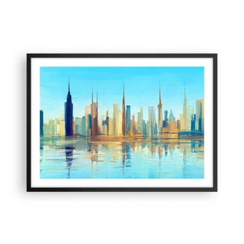 Plagát v čiernom ráme - Slnečná metropola - 70x50 cm