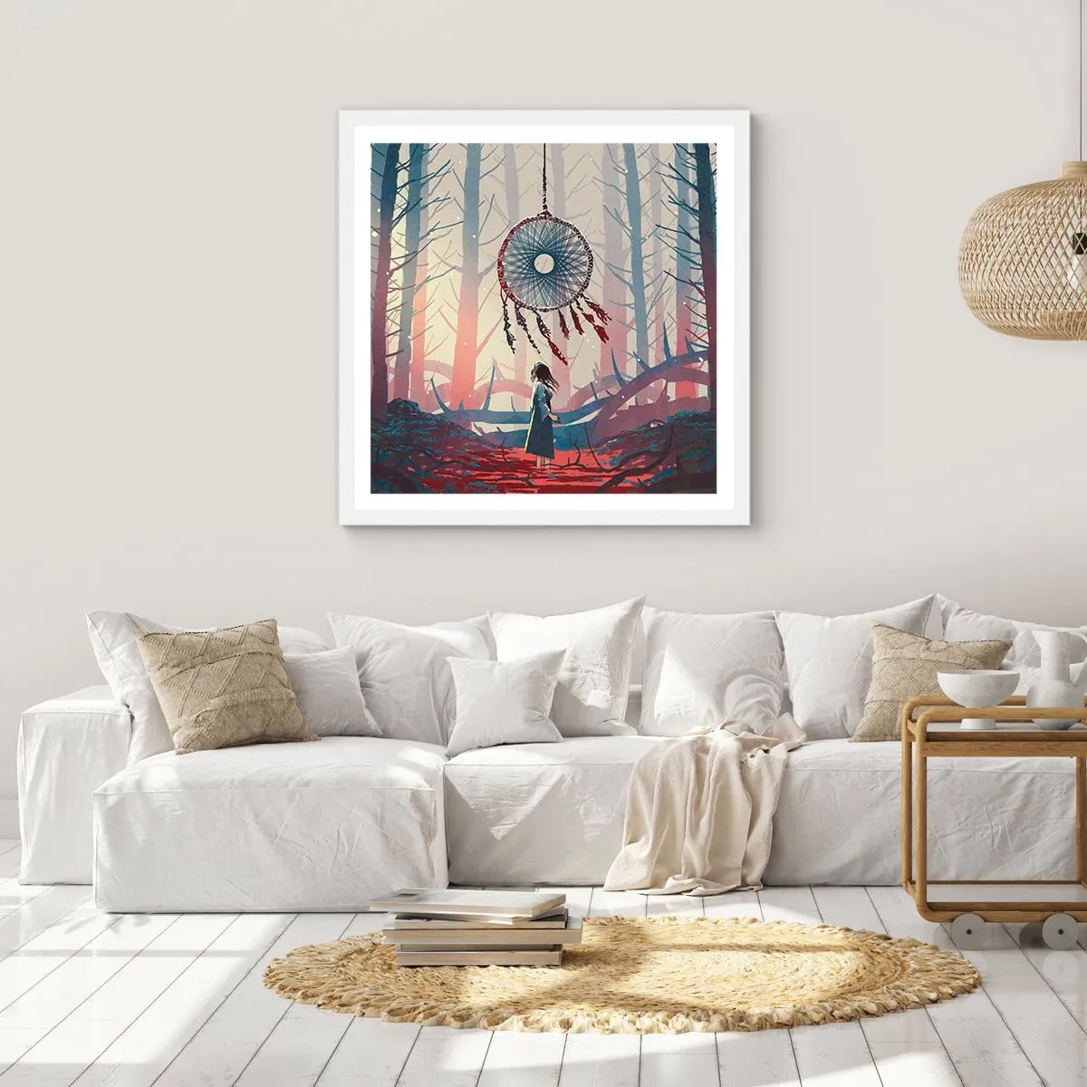 Plagát v bielom ráme - Tajný rituál šťastia - 50x50 cm