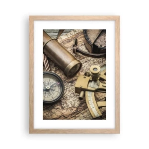 Plagát v ráme zo svetlého duba - Urči smer - 30x40 cm