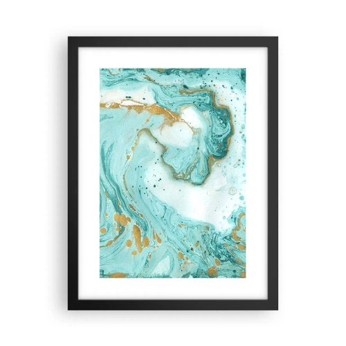 Plagát v čiernom ráme - Pod veľkou vlnou z epochy Edo - 30x40 cm