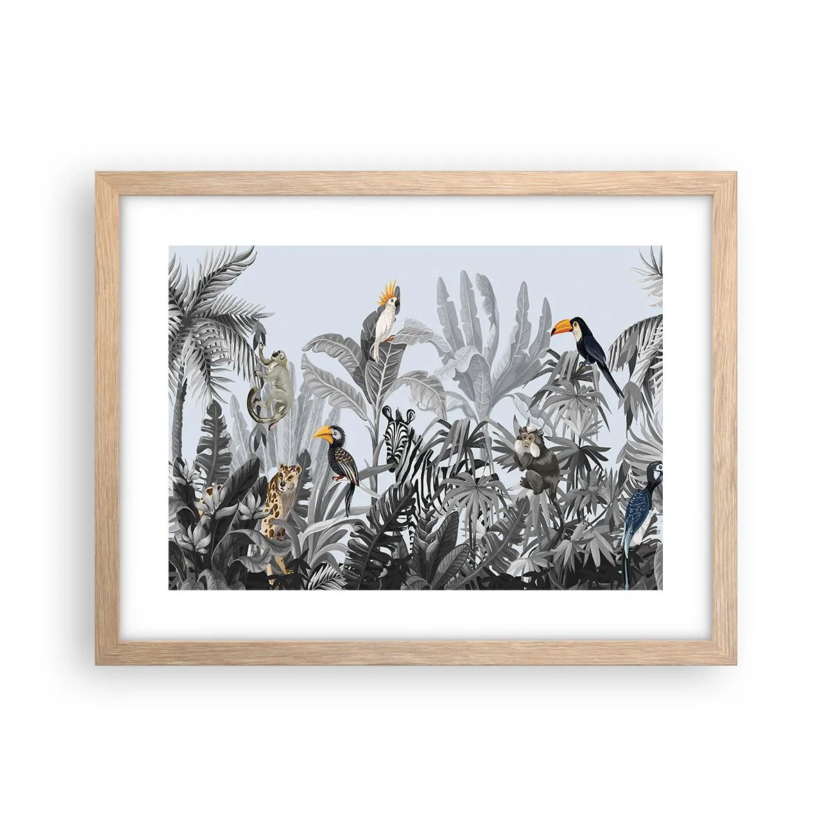 Plagát v ráme zo svetlého duba - Africká rozprávka - 40x30 cm