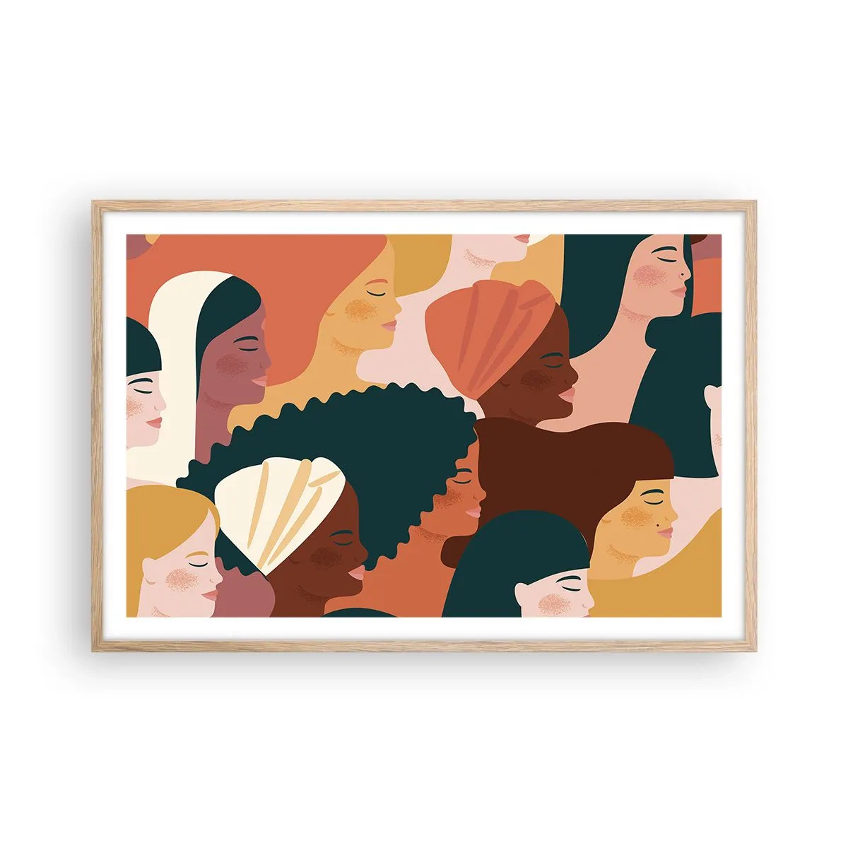 Plagát v ráme zo svetlého duba - Iba ženskosť - 91x61 cm