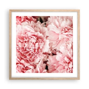 Plagát v ráme zo svetlého duba - Ružový sen - 50x50 cm