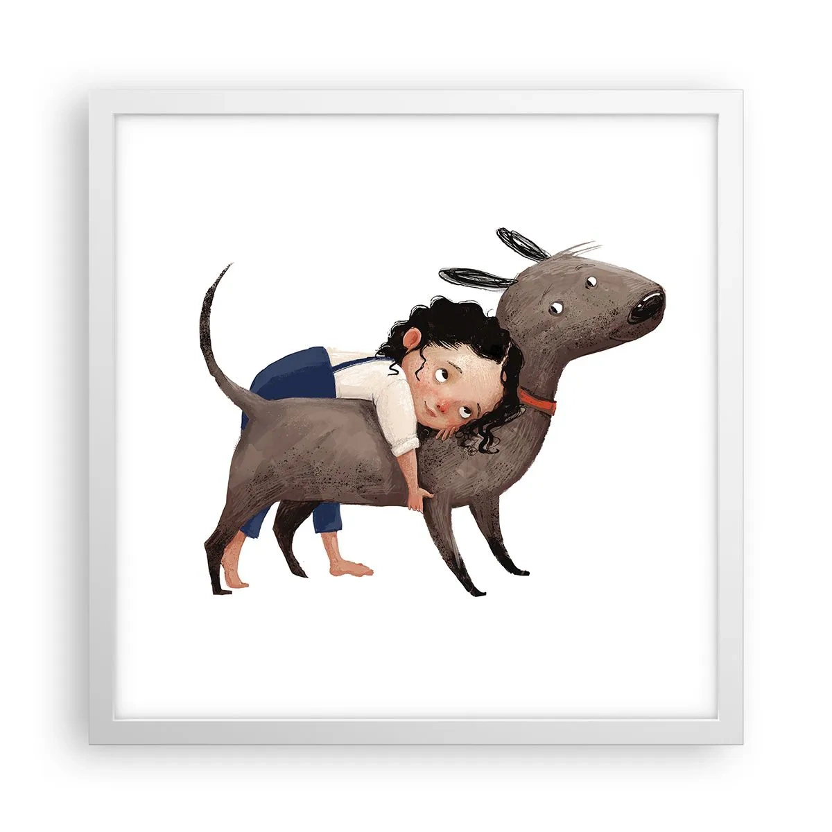 Plagát v bielom ráme - Najlepší priatelia - 40x40 cm