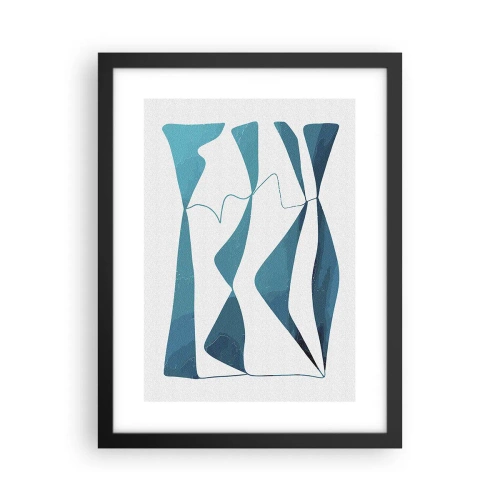 Plagát v čiernom ráme - Abstrakcia: tyrkysový vzťah - 30x40 cm