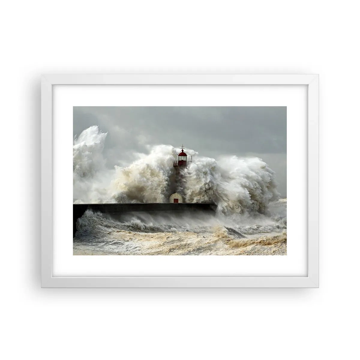 Plagát v bielom ráme - Hnev oceánu - 40x30 cm