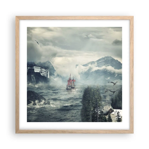 Plagát v ráme zo svetlého duba - V kúzelných vodách - 50x50 cm