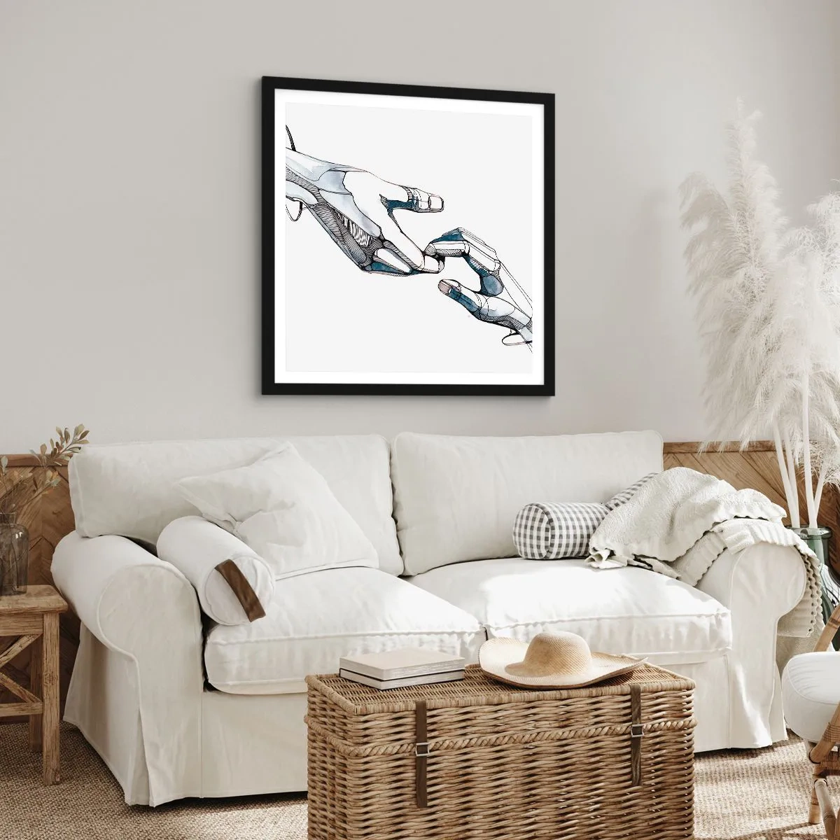 Plagát v čiernom ráme - Dobré gesto - 60x60 cm