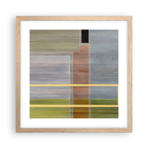 Plagát v ráme zo svetlého duba - Jednoducho a v kľude - 40x40 cm