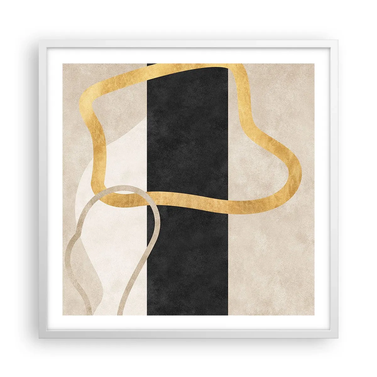 Plagát v bielom ráme - Tvary v slučke - 60x60 cm