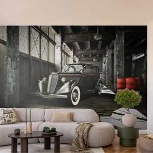 Fototapeta Premium Canvas - Nepominuteľná elegancia 30. rokov - Automobilový priemysel, Retro auto, Továrenský sklad - 400x280 cm