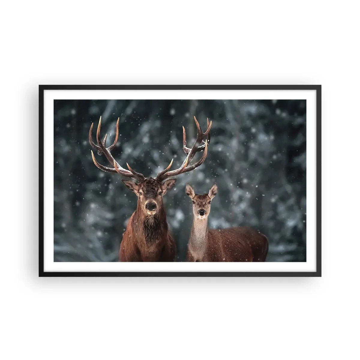 Plagát v čiernom ráme - Pán lesa so svojou ženou - 91x61 cm