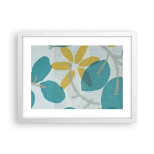 Plagát v bielom ráme - Medzi azúrovými listami - 40x30 cm