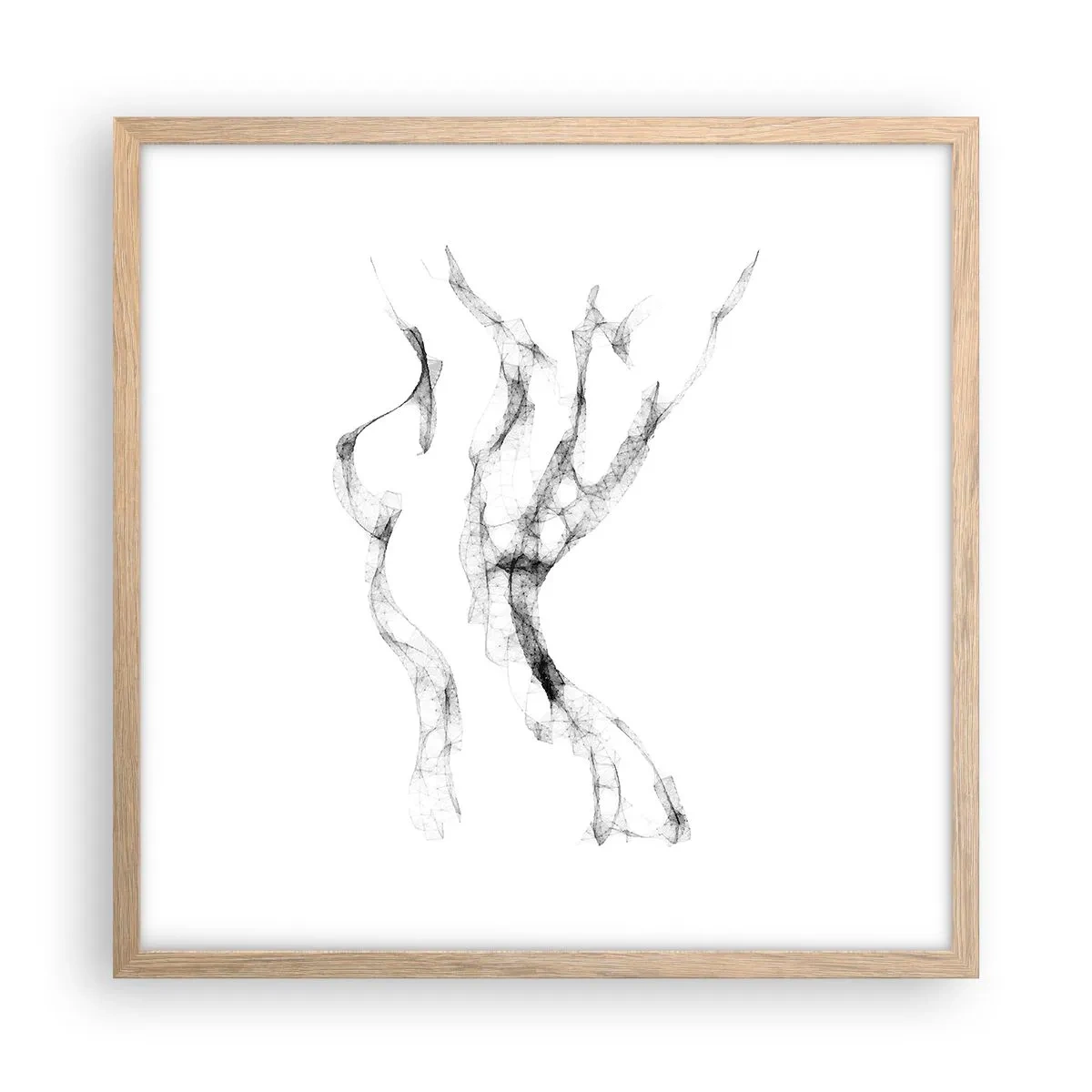 Plagát v ráme zo svetlého duba - Krásna a silná - 50x50 cm