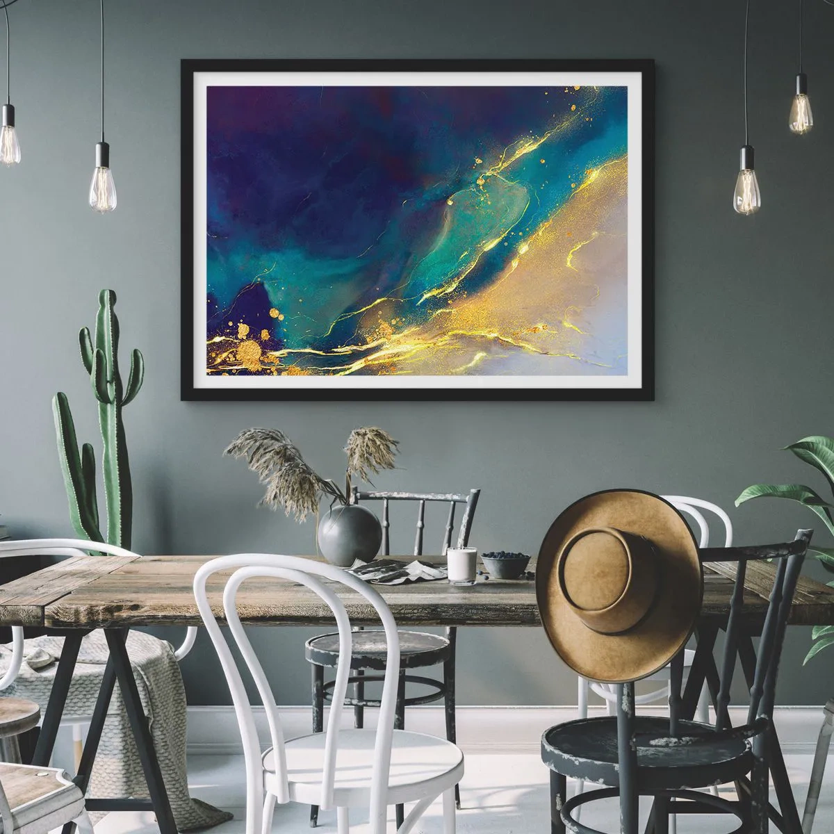 Plagát v čiernom ráme - Zlatý močiar - 100x70 cm