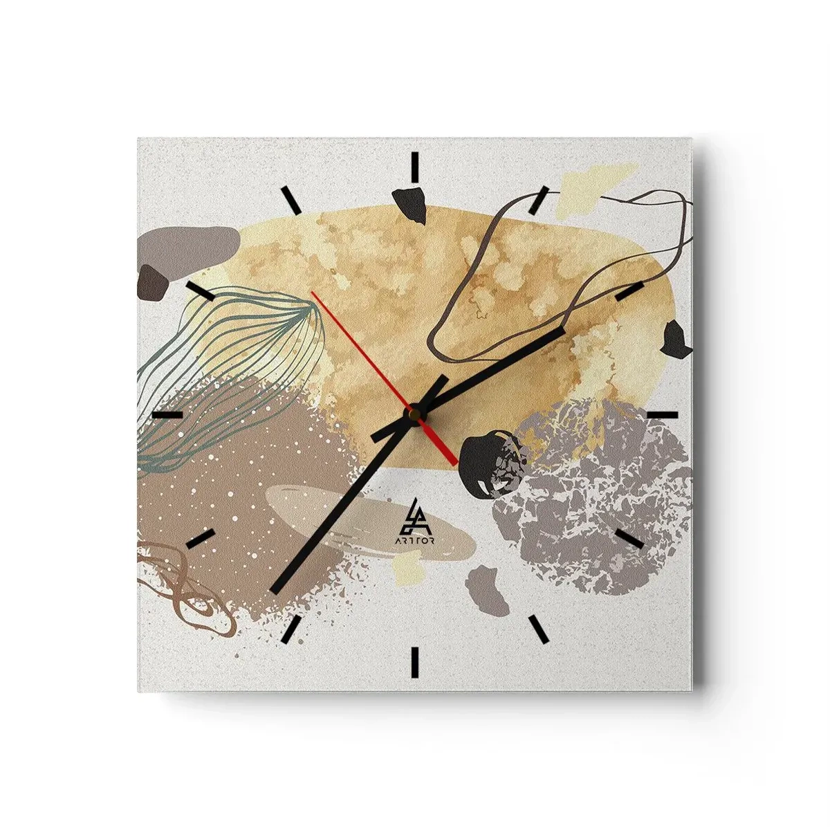 Nástenné hodiny - Abstraktná slivka - 30x30 cm