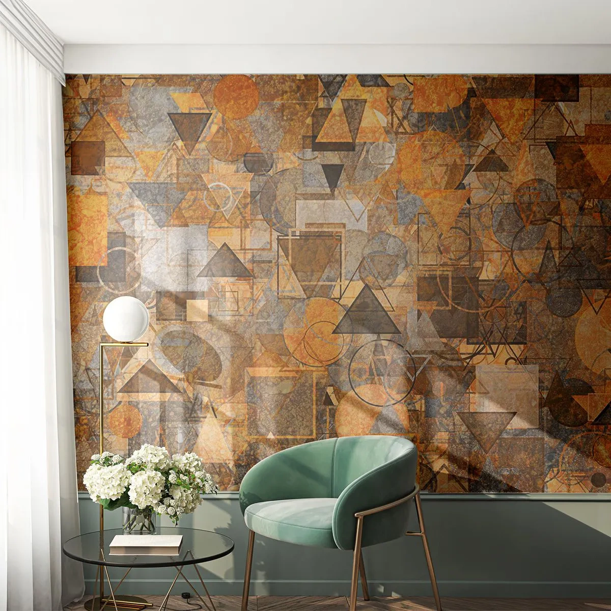 Samolepiaca Fototapeta Deluxe Sticker - Svet zachytený do tvaru - Abstrakcia, Kus, Moderný vzor - 450x315 cm