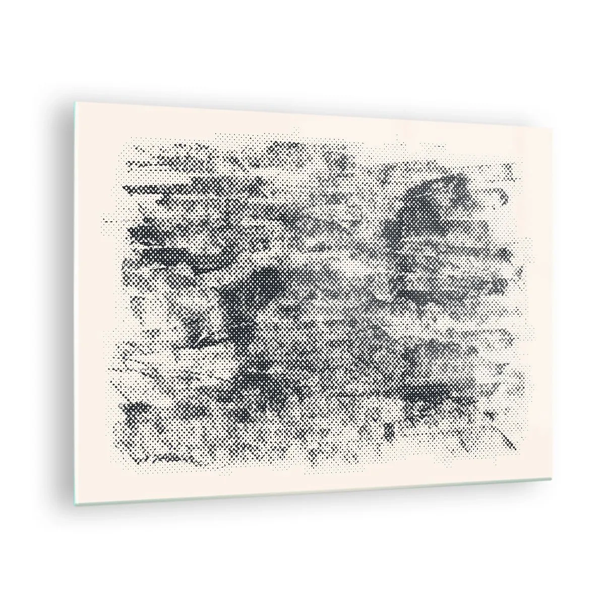 Obraz na skle - Čiernobiela abstrakcia s efektom rozmazania - 70x50cm - Hmlistá kompozícia - Moderná nástenná dekorácia do obývacej izby a spálne ARTTOR