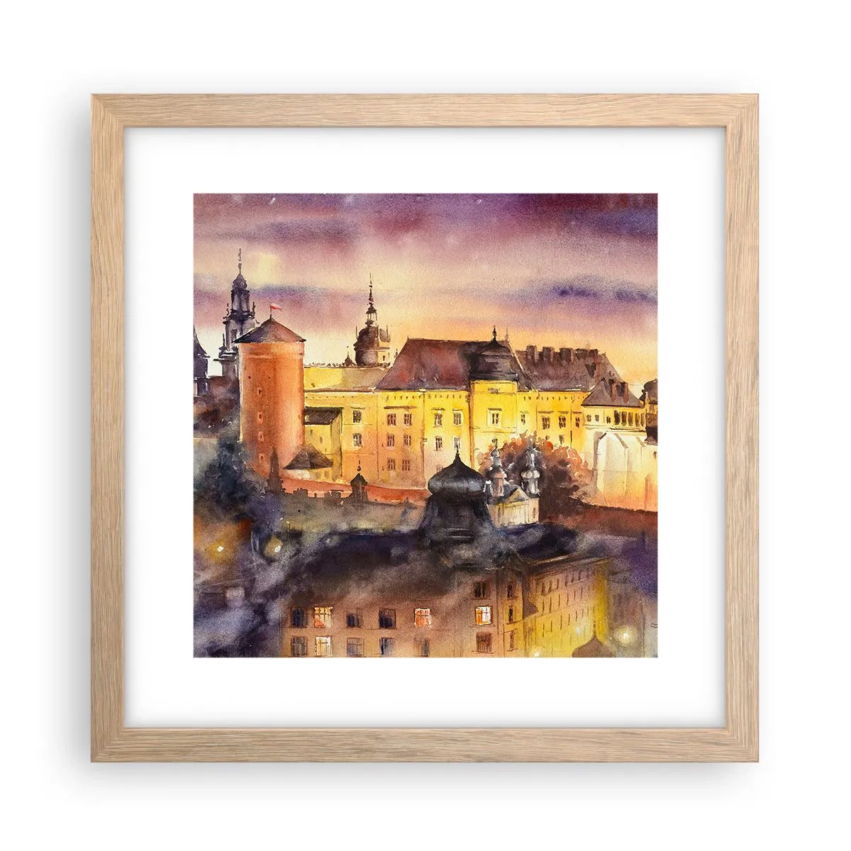 Plagát v ráme zo svetlého duba - Dejiny a rozprávka - 30x30 cm