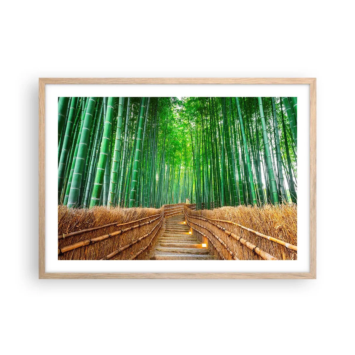 Plagát v ráme zo svetlého duba - Esencia ázijskej prírody - 70x50 cm