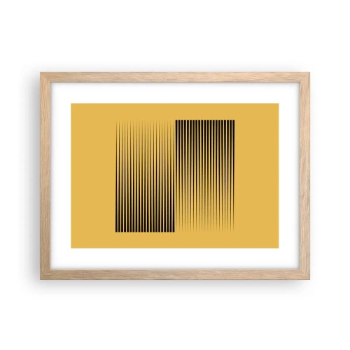 Plagát v ráme zo svetlého duba - Štvorec protikladov - 40x30 cm