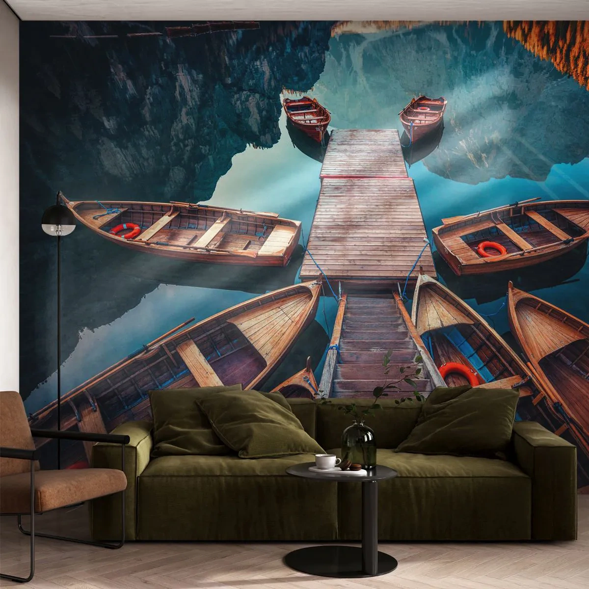 Fototapeta Premium Canvas - Čakám v prístave - Krajina, Jazero, Tirolsko - 150x105 cm