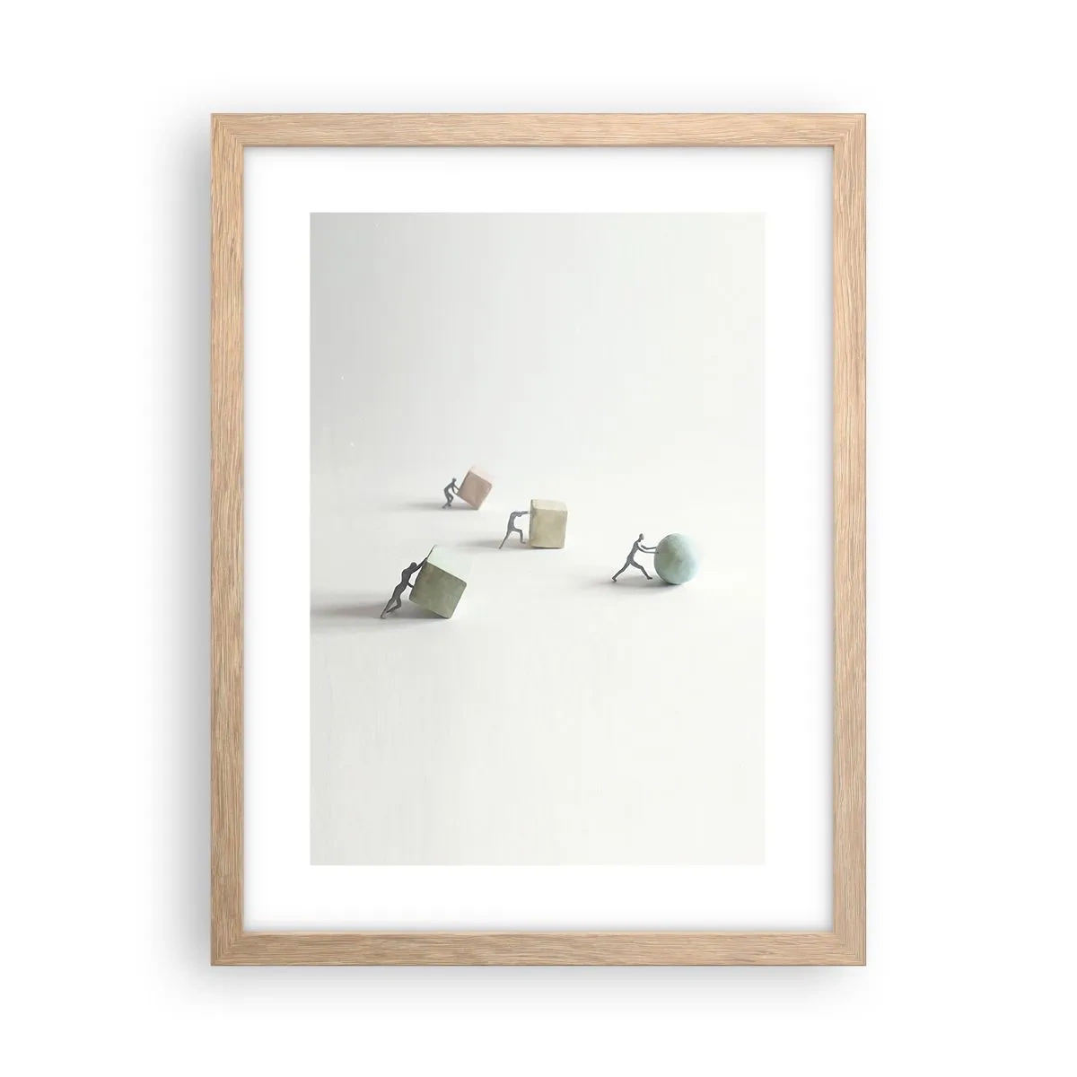 Plagát v ráme zo svetlého duba - Život samotný - 30x40 cm