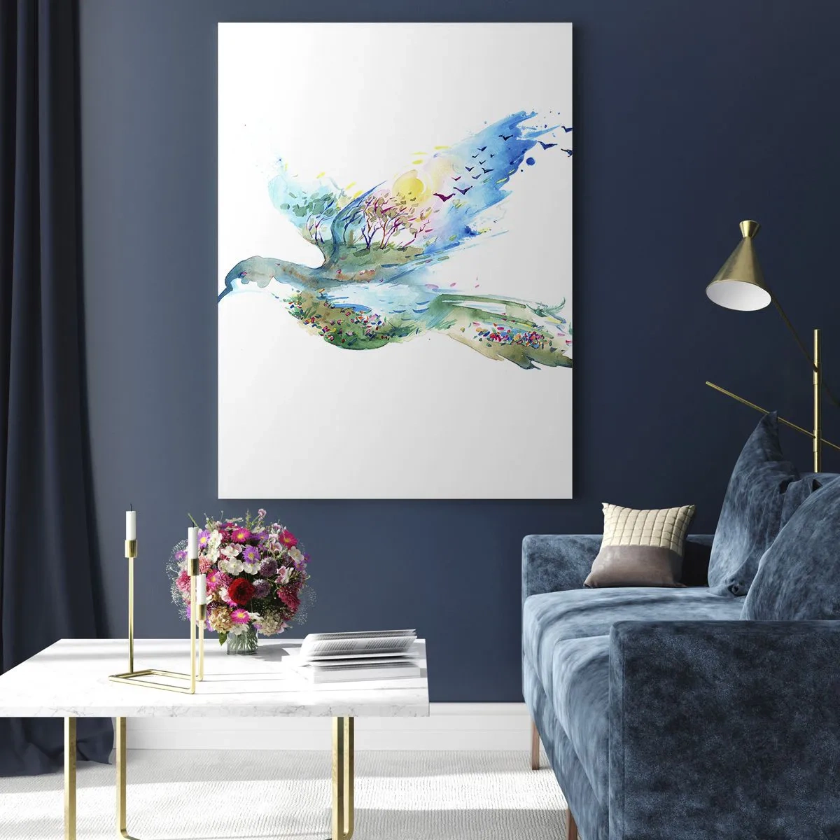 Obraz na skle - Na krídlach prírody - 50x70 cm