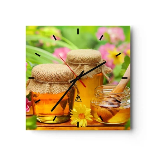 Nástenné hodiny - Sladko a kvetinovo - 30x30 cm