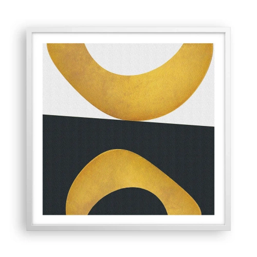 Plagát v bielom ráme - Po prvé: zlato - 60x60 cm