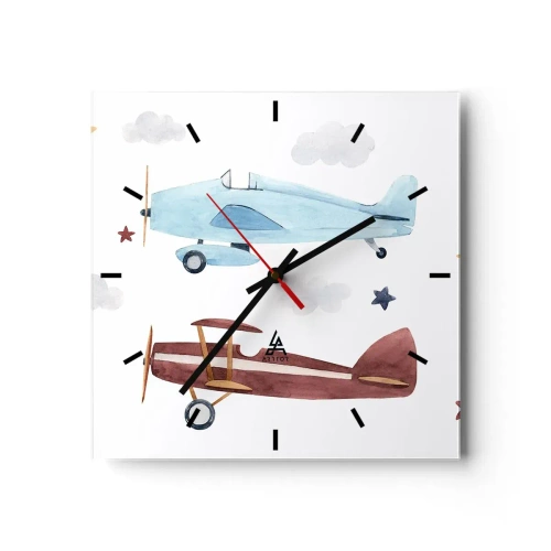 Nástenné hodiny - Pán pilot, čakáme! - 30x30 cm