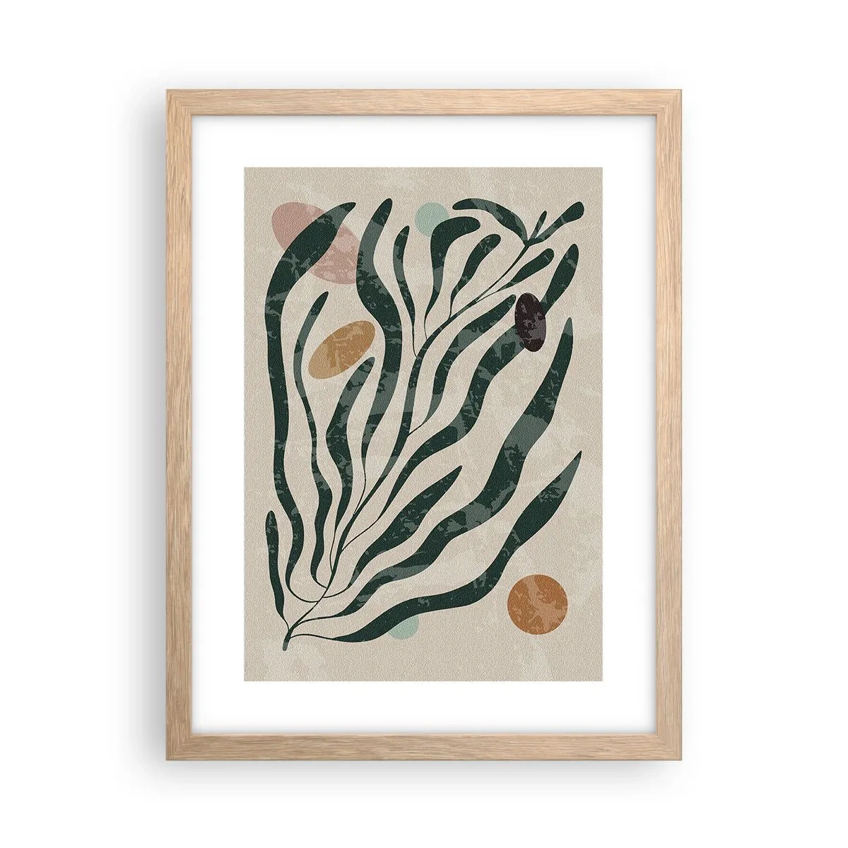 Plagát v ráme zo svetlého duba - Uprostred zelene - 30x40 cm