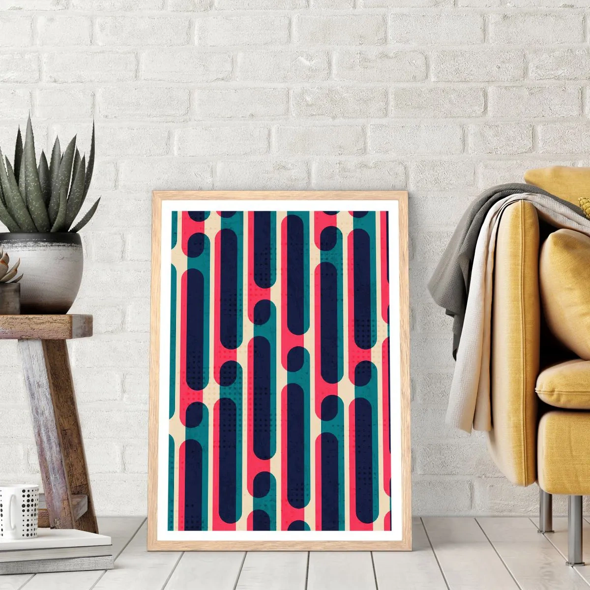 Plagát v ráme zo svetlého duba - Dovnútra a dopredu - 70x100 cm