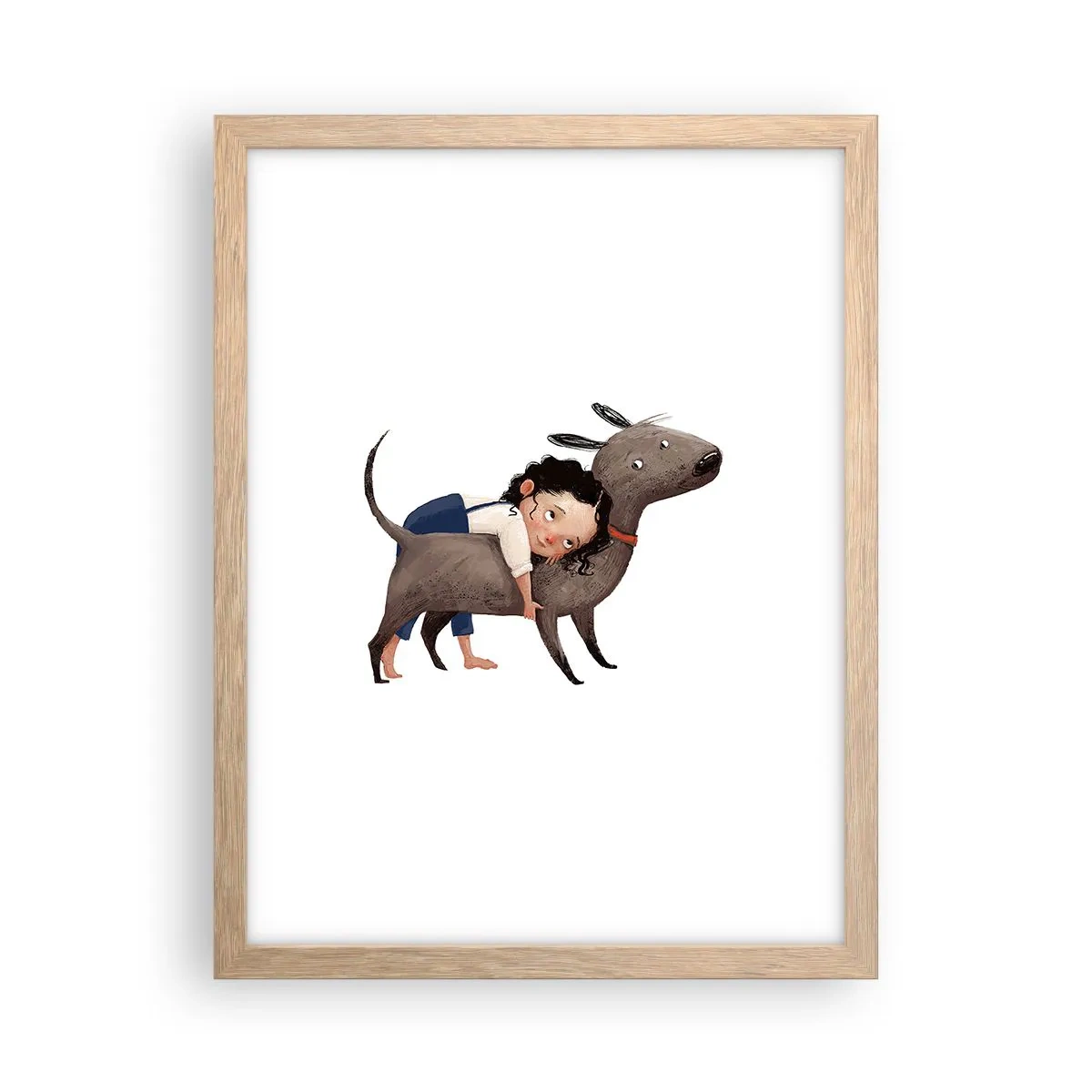 Plagát v ráme zo svetlého duba - Najlepší priatelia - 30x40 cm