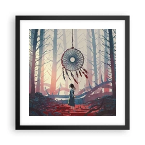 Plagát v čiernom ráme - Tajný rituál šťastia - 40x40 cm